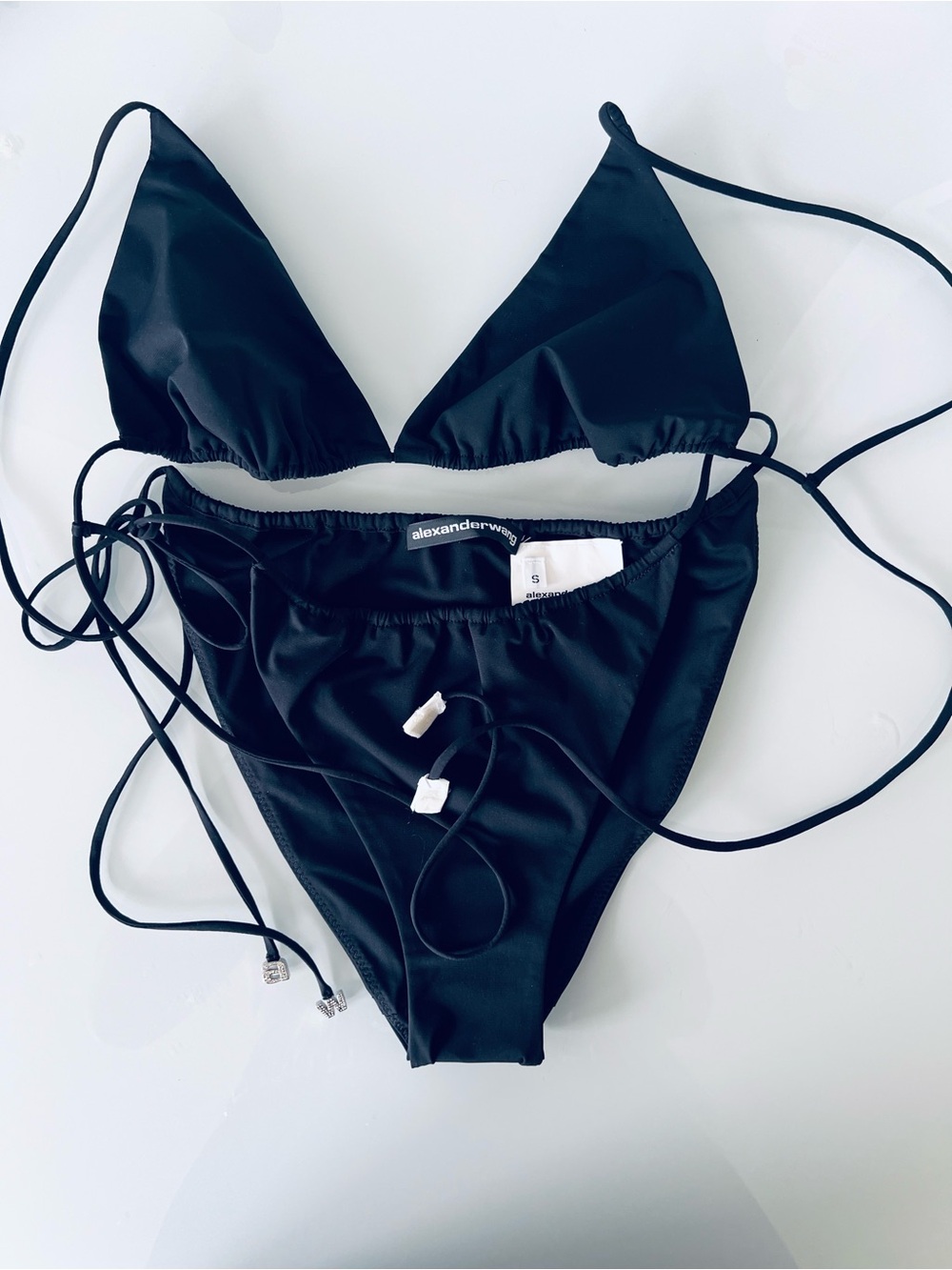 Alexander Wang Crystal Charm String Bikini Set – Black – Size S – NWT
